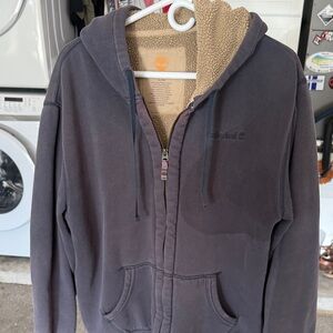 Timberland Charcoal Hoodie with Tan Lining